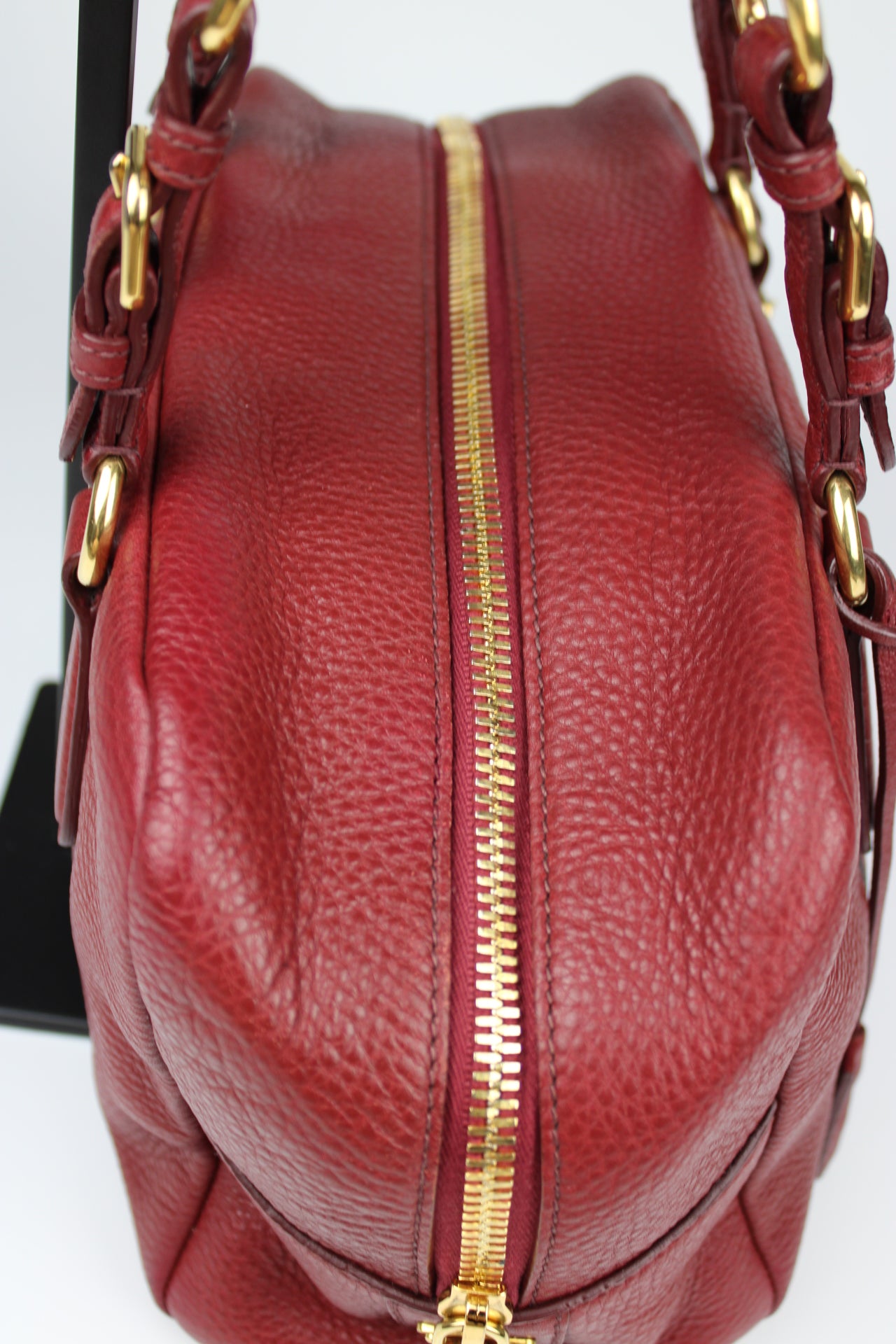 Prada Vit Daino Bauletto Leather Bag