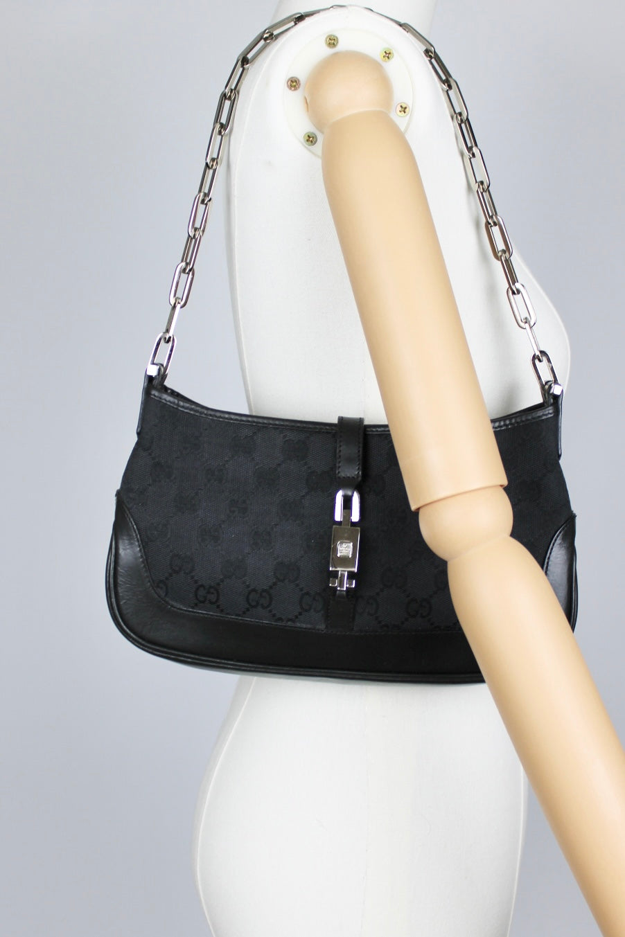 Gucci Monogram Chain Strap Mini Jackie Bag (Restored)