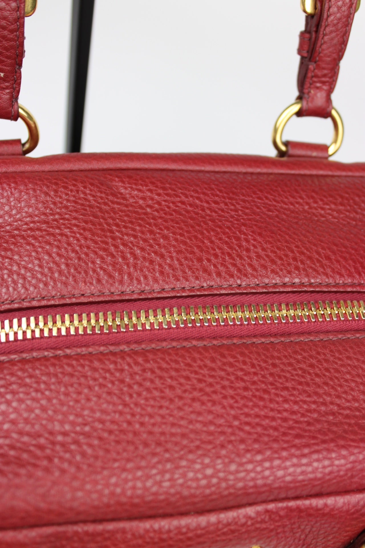 Prada Vit Daino Bauletto Leather Bag