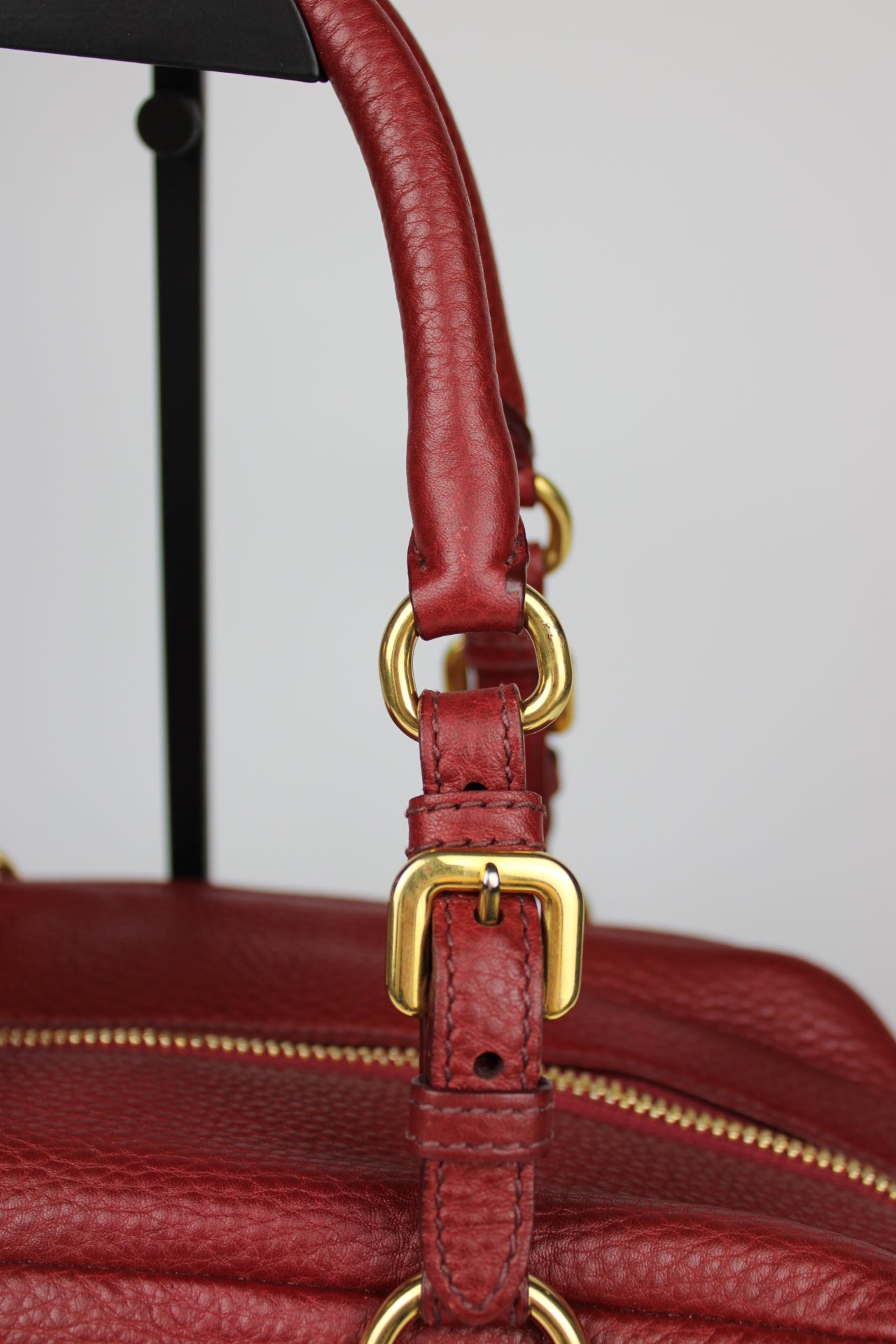 Prada Vit Daino Bauletto Leather Bag