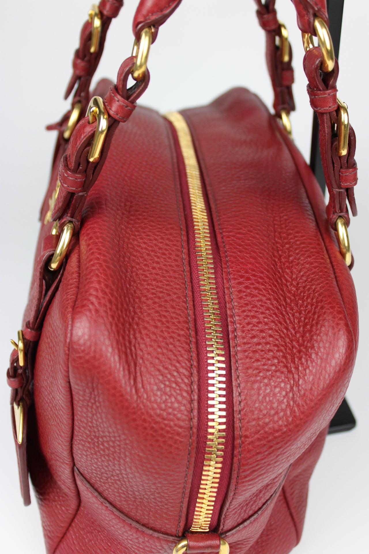 Prada Vit Daino Bauletto Leather Bag