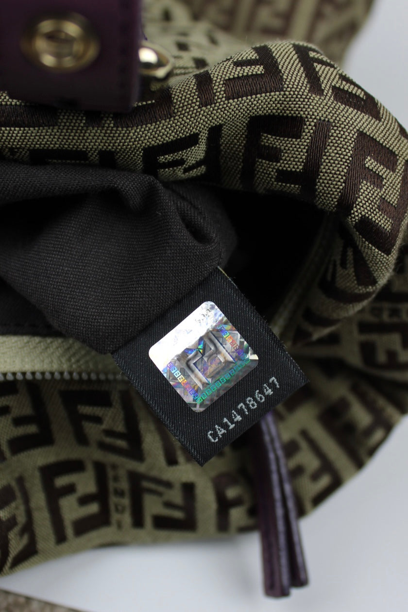 Pre-owned Fendi Zucchino Charm Tote Bag
