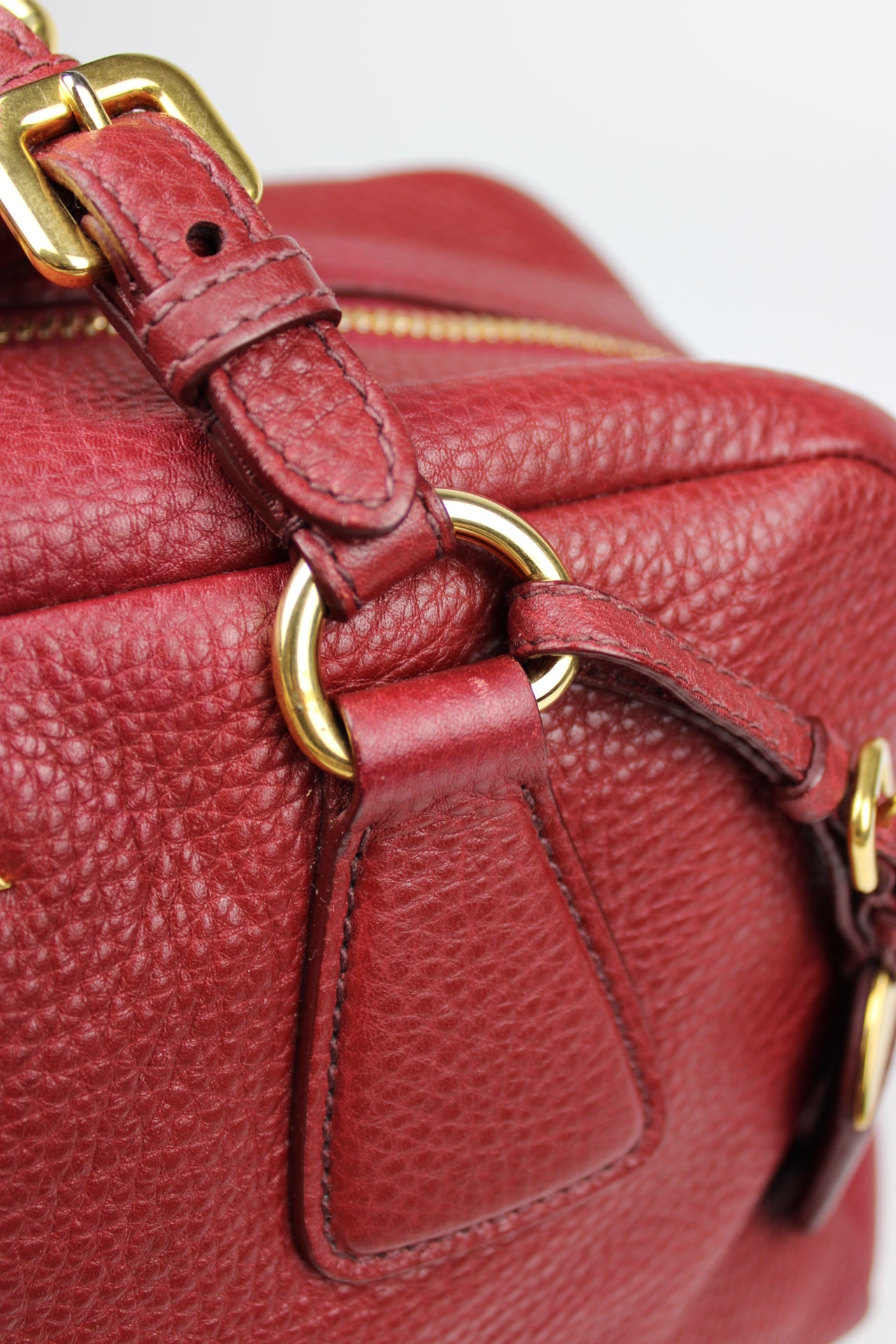 Prada Vit Daino Bauletto Leather Bag