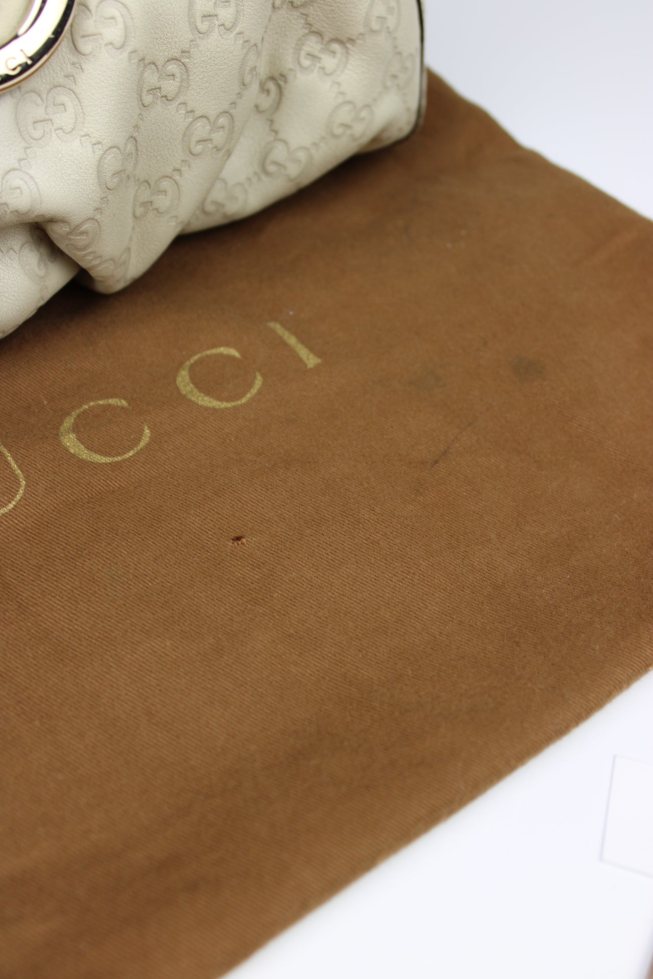 Gucci Monogram Abbey Leather Bag