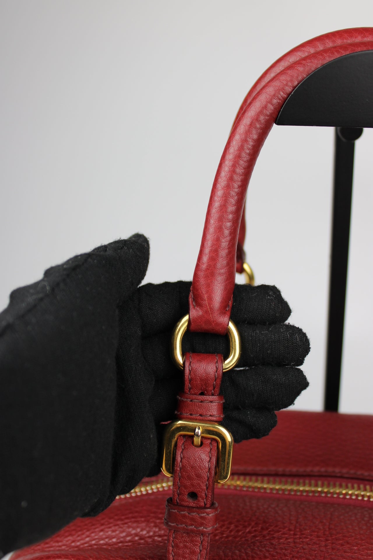 Prada Vit Daino Bauletto Leather Bag
