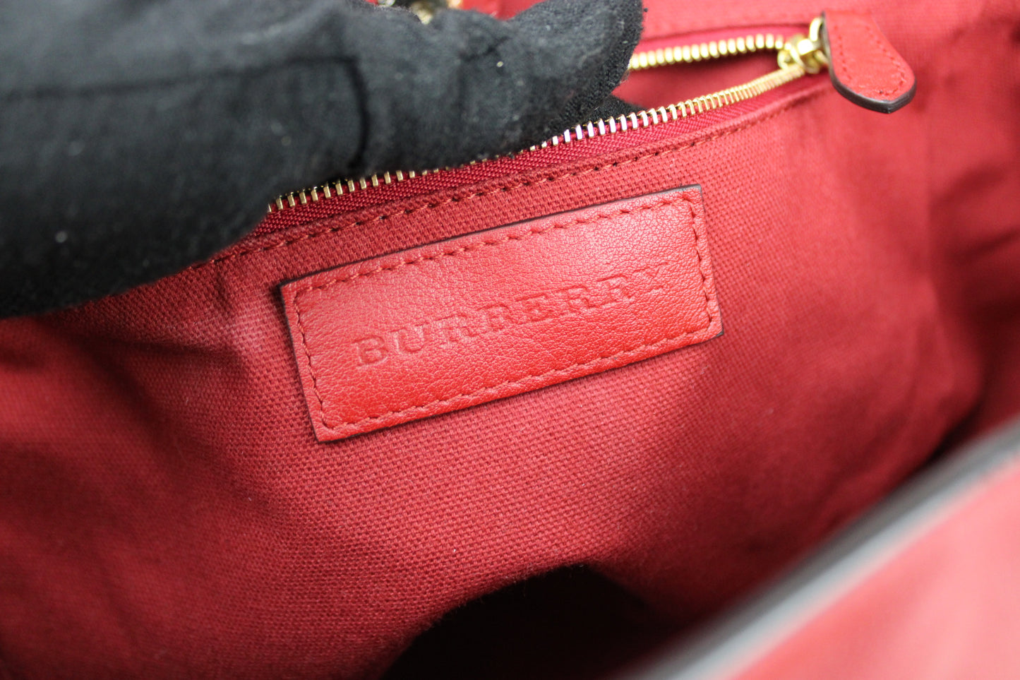 Burberry Leather Canterbury Tote Bag Red