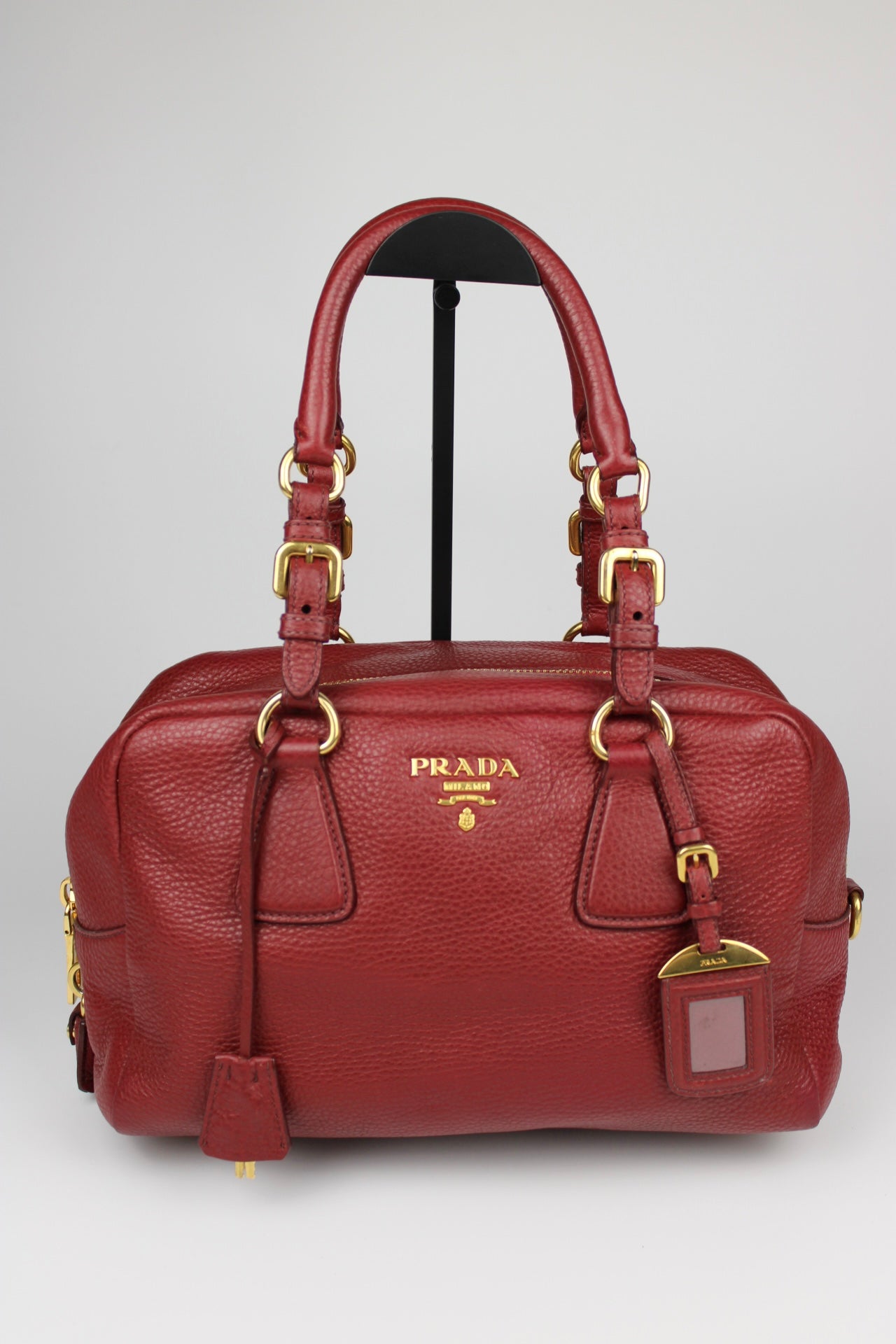 Prada Vit Daino Bauletto Leather Bag