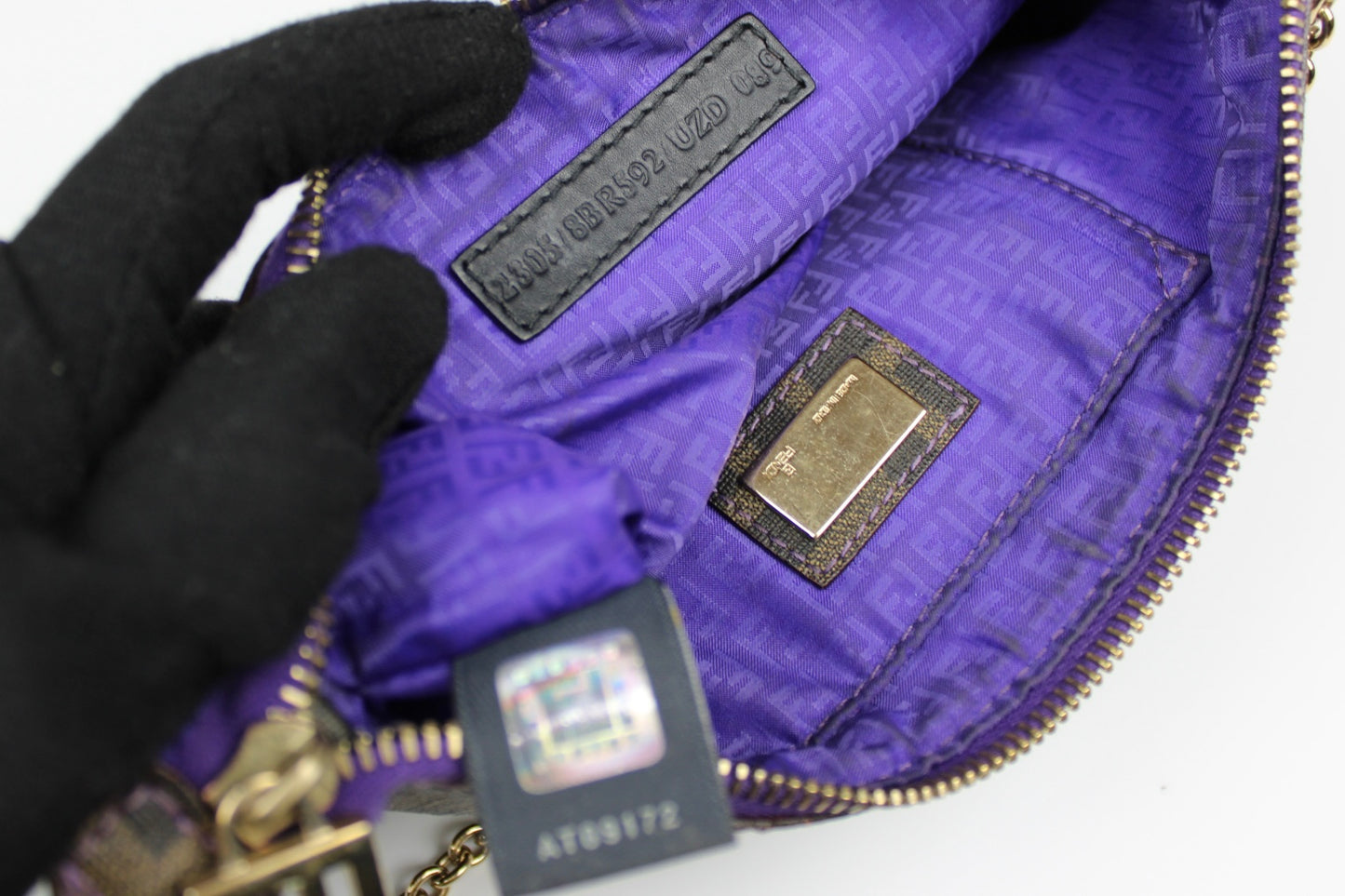 Fendi Zucca Chain Strap Pochette Bag