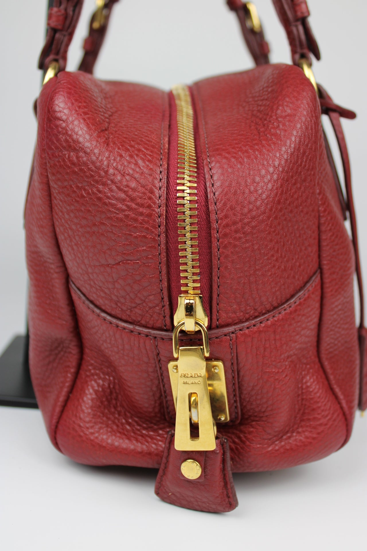 Prada Vit Daino Bauletto Leather Bag