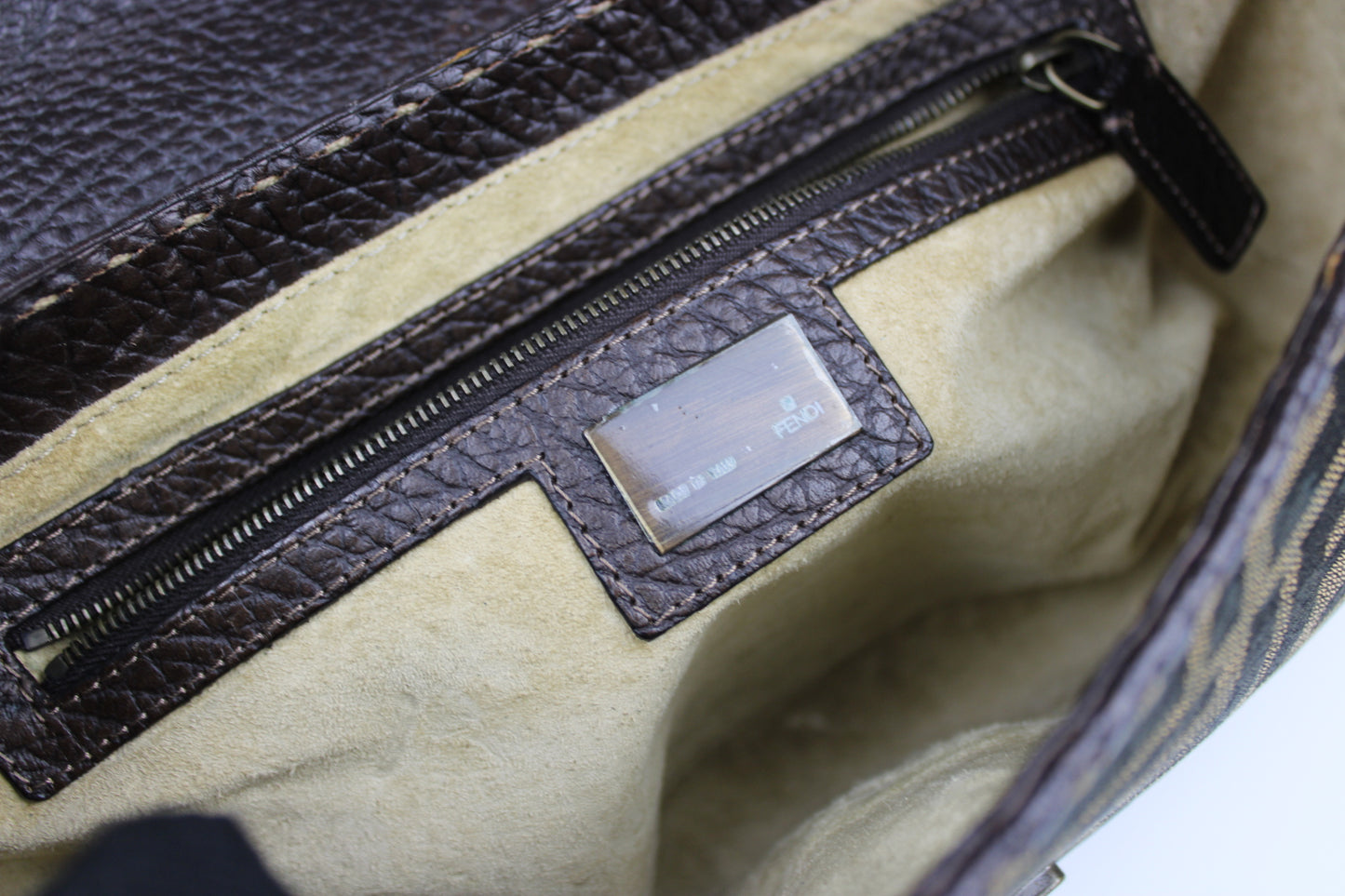 Fendi Zucca Tobacco Stondata Shoulder Bag 2007 (With Receipt)