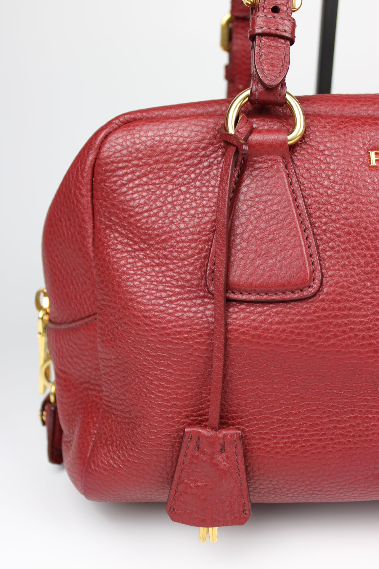 Prada Vit Daino Bauletto Leather Bag