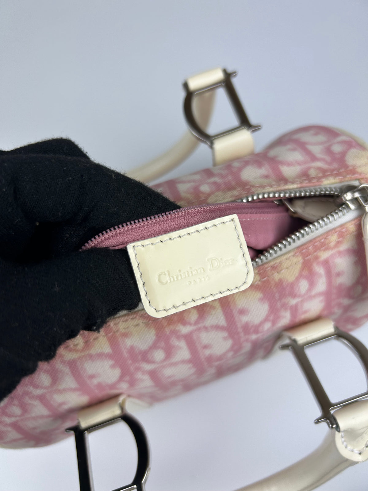 Pre-owned Dior Monogram Pink Mini Boston Bag 2004
