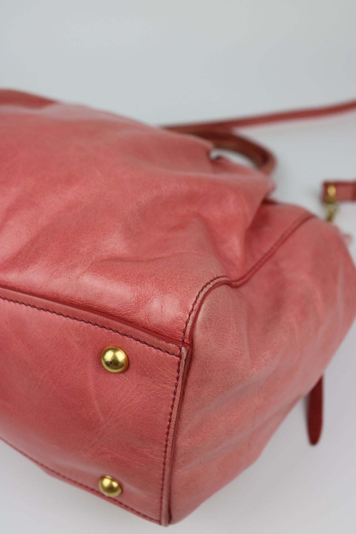 Pre-owned Miu Miu Vitello Lux Pink 2-Way Tote Bag