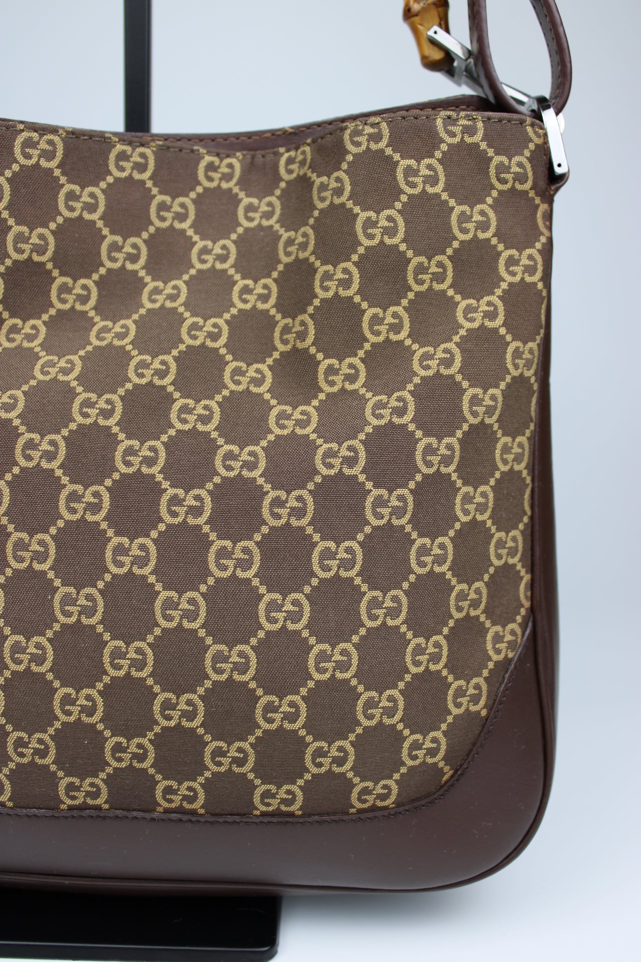 Gucci Monogram Bamboo Shoulder Bag