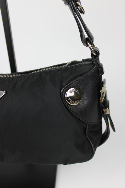 Prada Nylon & Leather Shoulder Bag