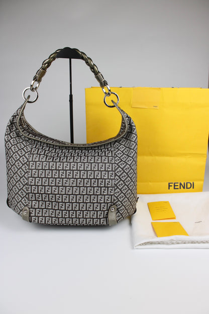 Fendi Zucchino Hobo Shoulder Bag