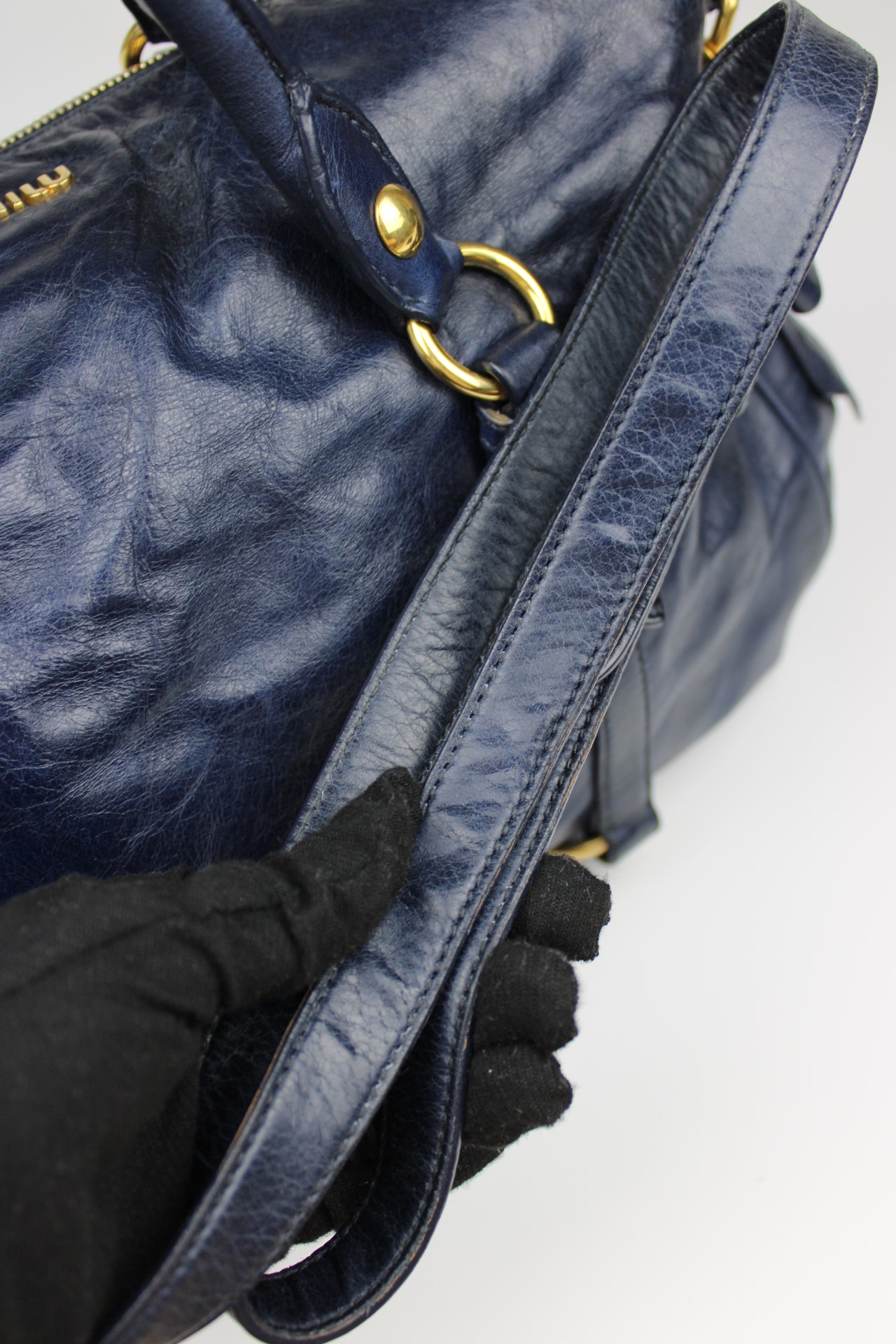 Miu Miu Navy Bow 2-Way Bag