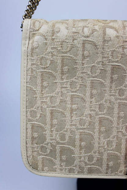 Pre-owned Dior Monogram Oblique Canvas Chain Strap Bag 1980s
