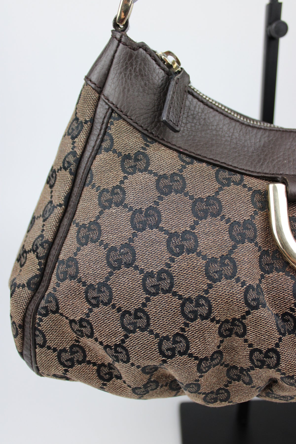 Pre-owned Gucci Monogram Denim Abbey Bag