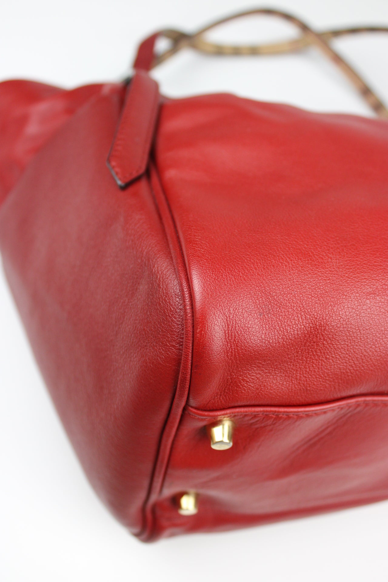 Burberry Leather Canterbury Tote Bag Red