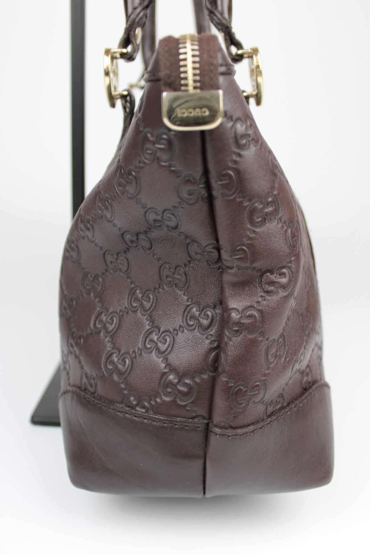Pre-owned Gucci Guccissima Monogram Leather Heart Interlocking GG Tote Bag