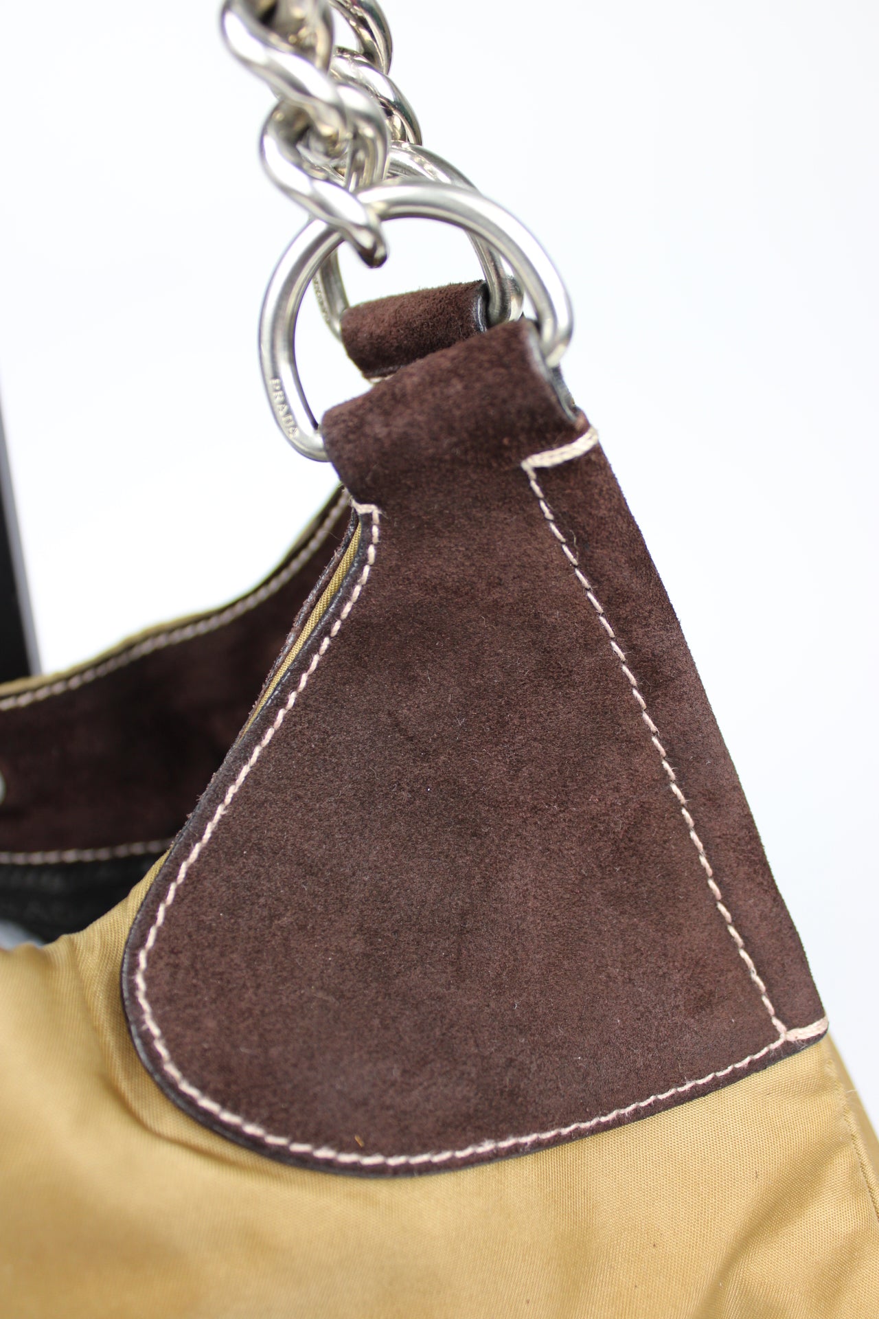 Prada Nylon Chain Strap Hobo Bag