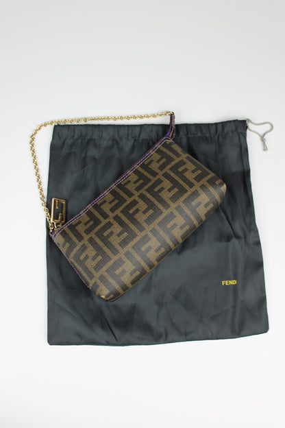 Fendi Zucca Chain Strap Pochette Bag