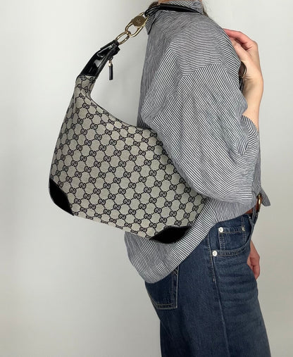 Pre-owned Gucci Monogram Crescent Bag
