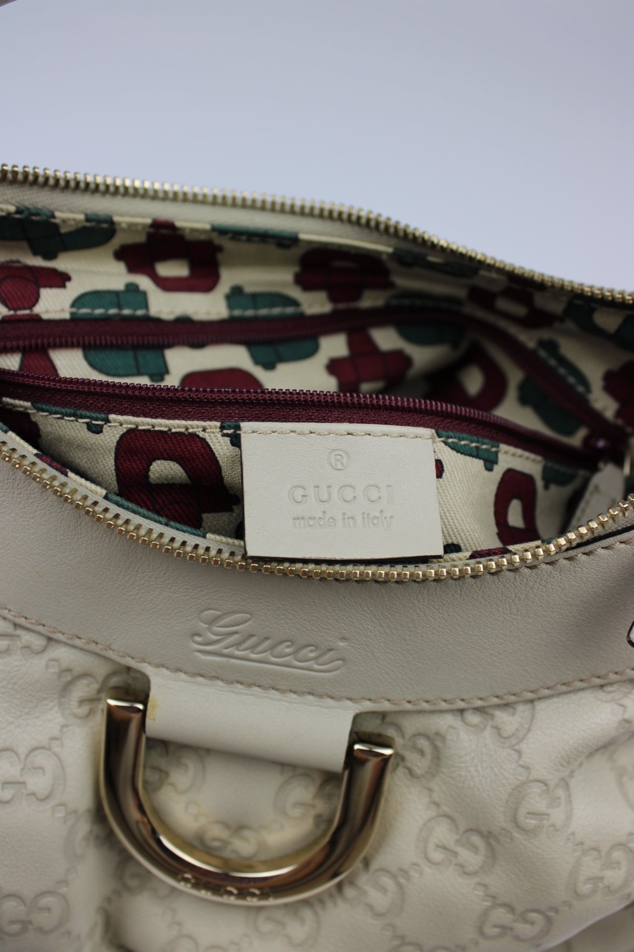 Gucci Monogram Abbey Leather Bag