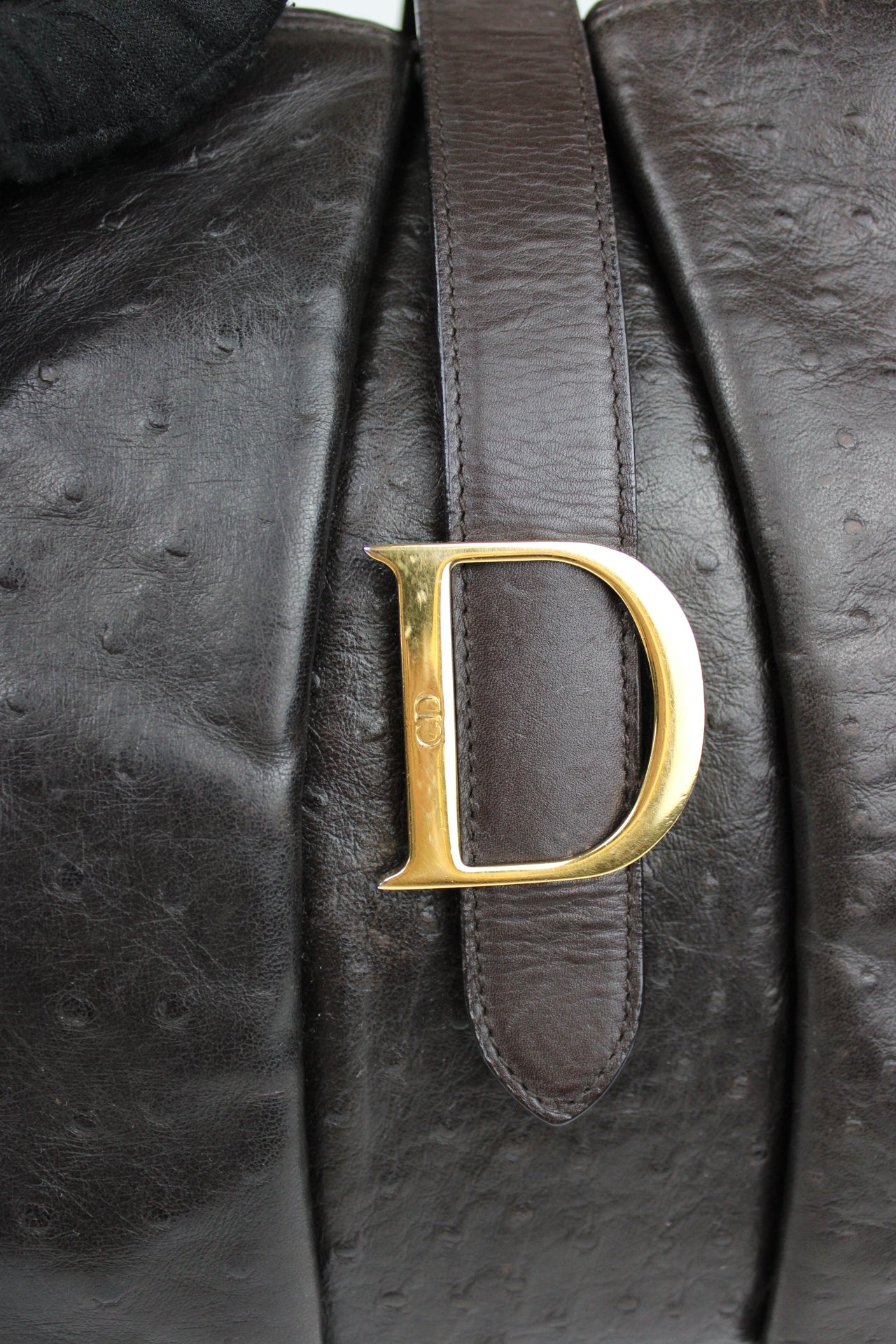 Dior Ostrich Leather Double Saddle Bag 2000