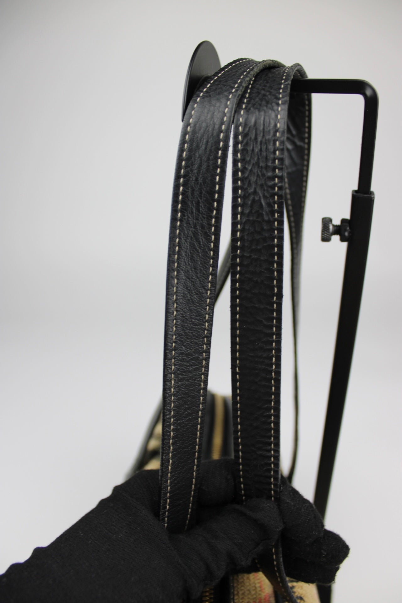 Burberry Nova Check Wool Shoulder Bag