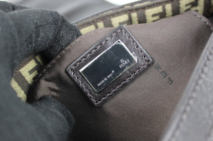 Fendi Zucchino Drawstring Baguette Bag