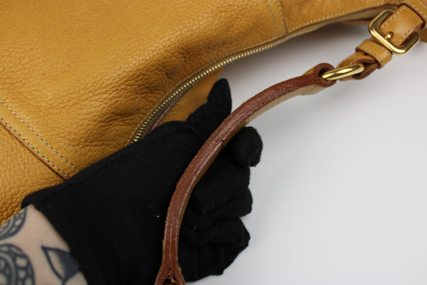 Prada Cervo Leather Hobo Bag