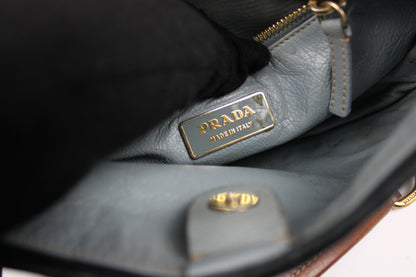 Pre-owned Prada Leather Navy Shoulder Pochette Bag