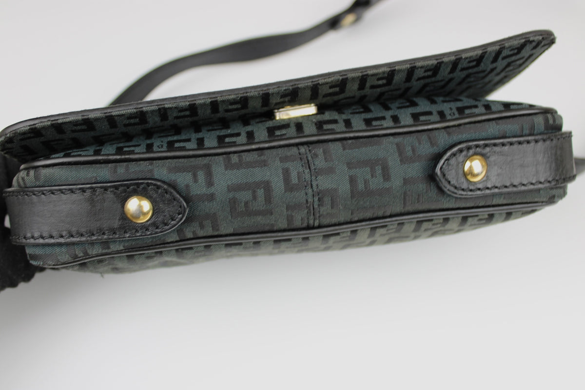 Pre-owned Fendi Zucchino Flap Shoulder Bag