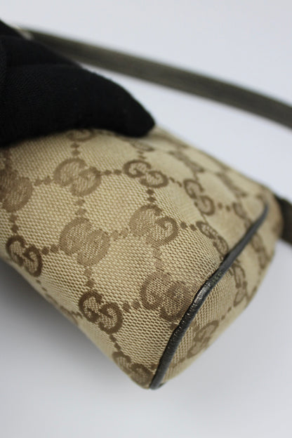 Pre-owned Gucci Monogram Abbey D-Ring Pochette Bag