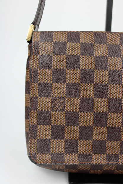 Pre-owned Louis Vuitton Damier Ebene Musette Tango Shoulder Bag 2002