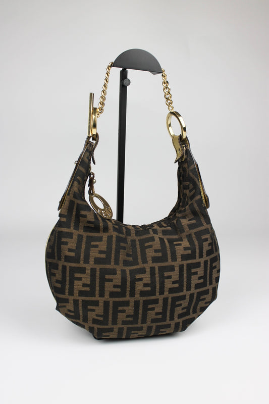 Fendi Zucca Chef Mini Hobo Chain Strap Bag