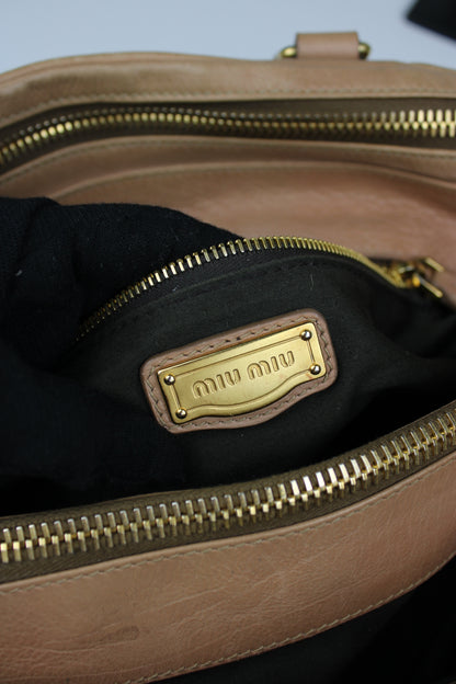 Miu Miu Leather Hobo Bag