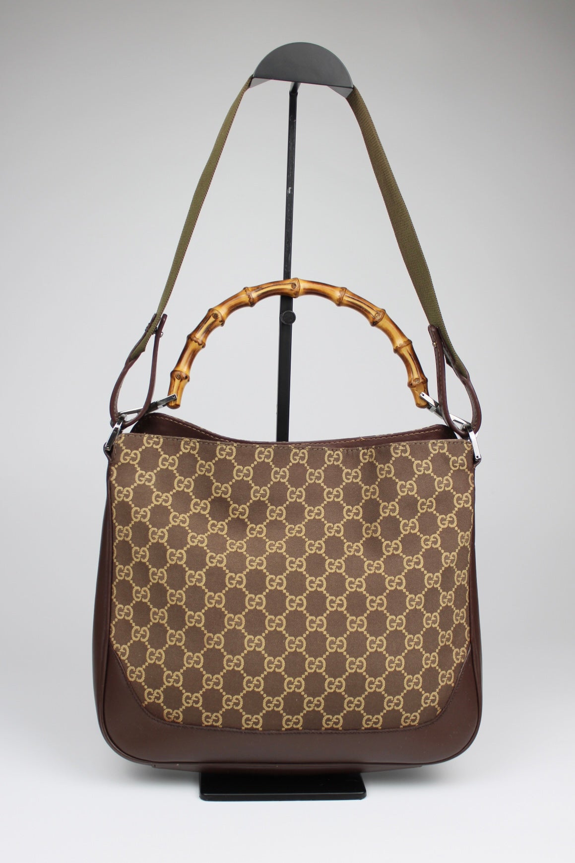 Gucci Monogram Bamboo Shoulder Bag