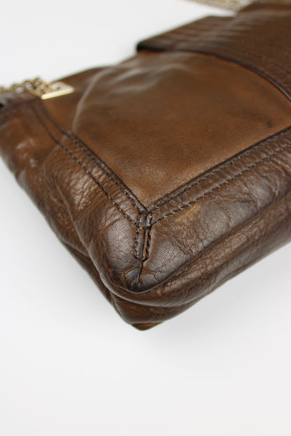 Fendi Leather 2-Way Chain Strap Baguette Bag