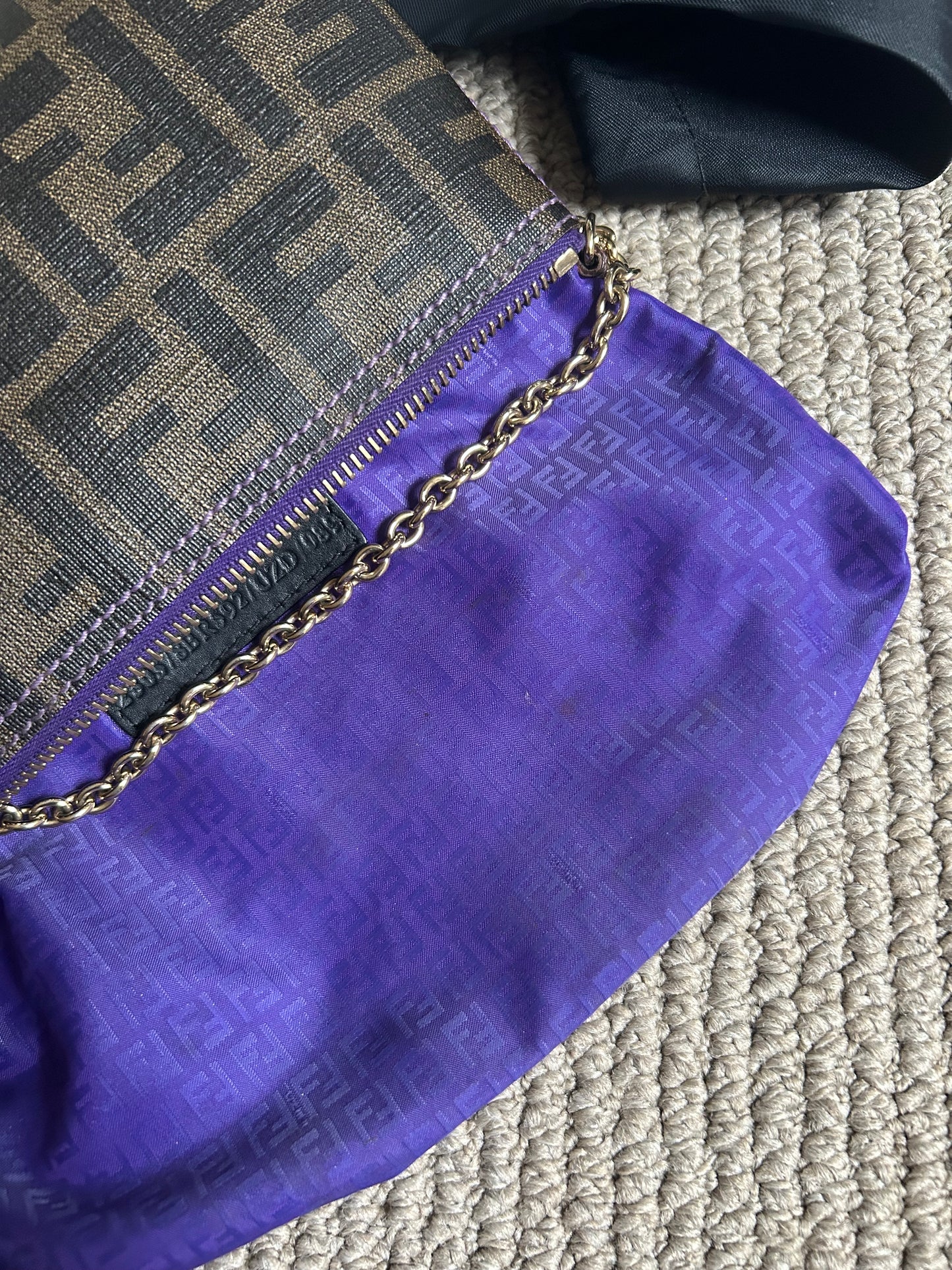 Fendi Zucca Chain Strap Pochette Bag