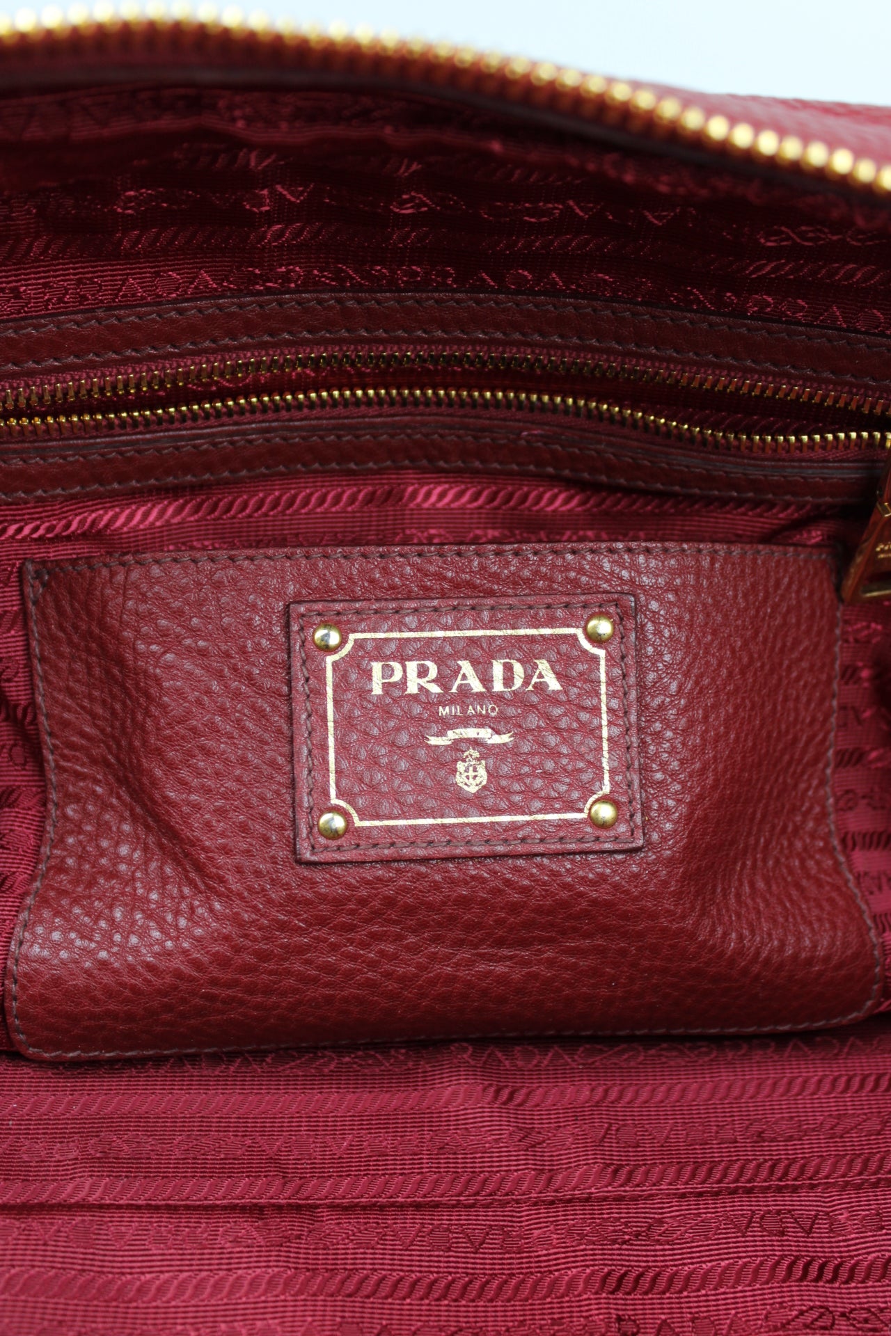 Prada Vit Daino Bauletto Leather Bag