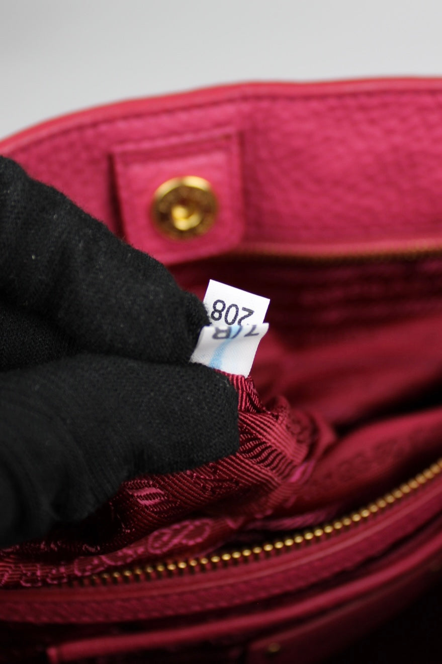 Prada Vitello Daino 2-Way Pink Tote Bag