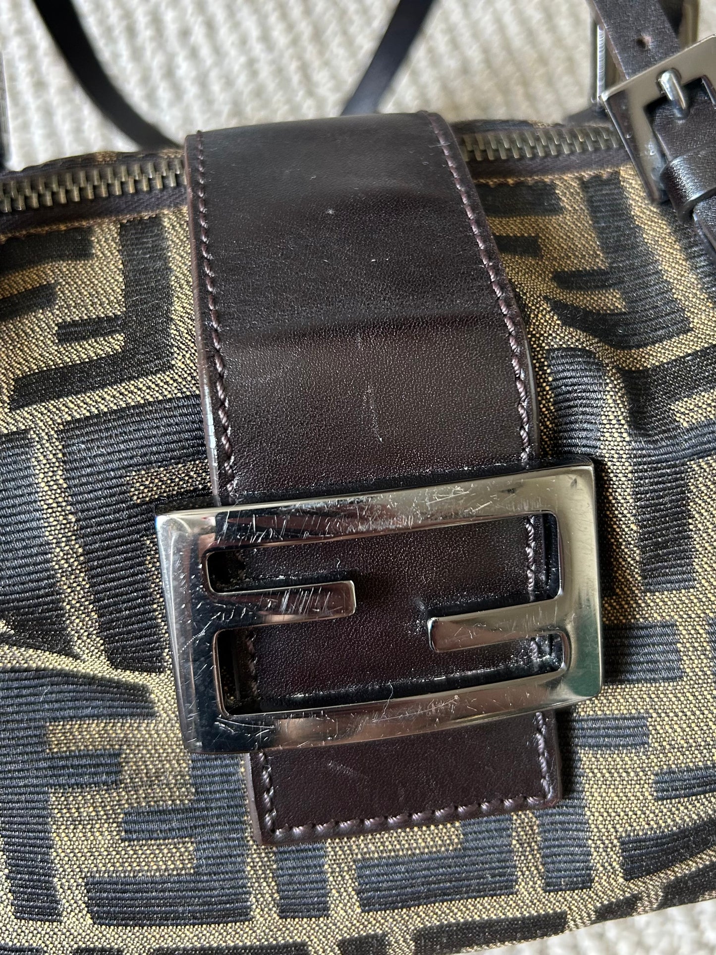 Fendi Zucca Box Baguette Bag