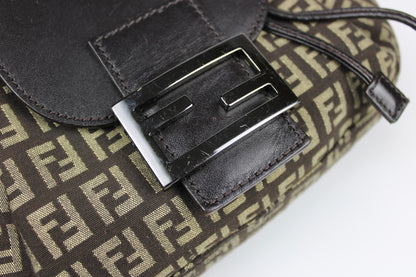 Fendi Zucchino Drawstring Baguette Bag
