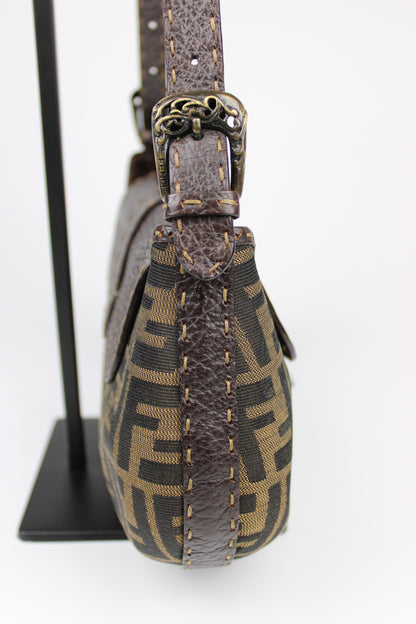 Fendi Zucca Tobacco Stondata Shoulder Bag 2007 (With Receipt)