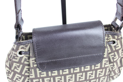 Fendi Zucchino Drawstring Baguette Bag