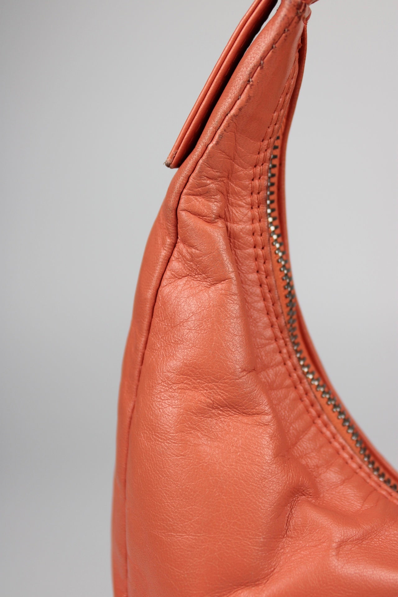 Fendi Leather Croissant Baguette Bag Coral