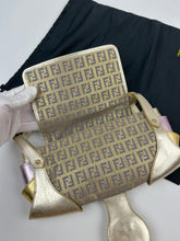 Load image into Gallery viewer, Fendi Zucchino Metallic Leopard Print Compilation Bag
